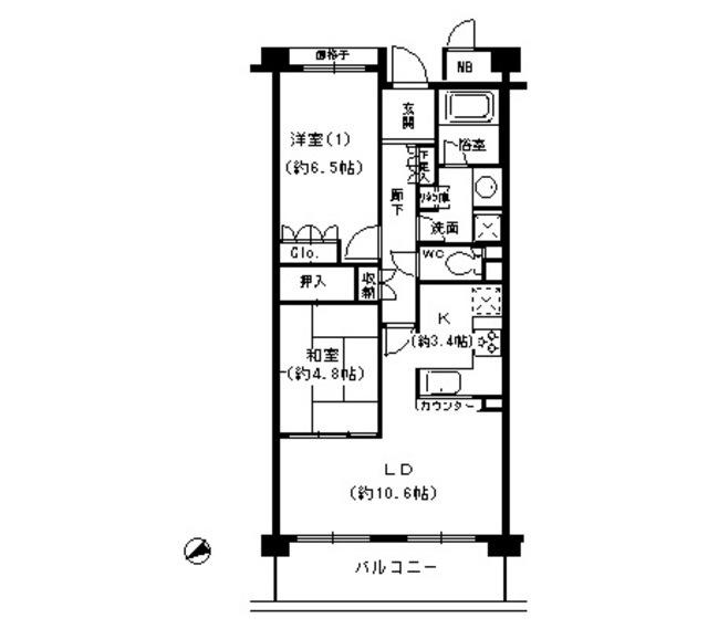 甲子園六石町ハイツ（509） 間取り図画像