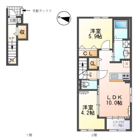西宮市山口町新築アパートK 間取り図画像