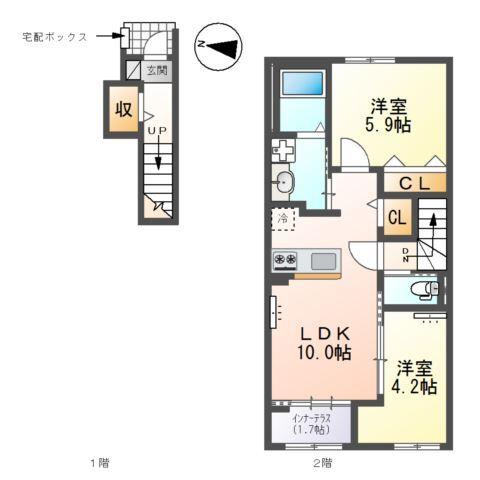 西宮市山口町新築アパートK 間取り図画像
