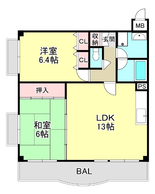 ハイネス岡本（101） 間取り図画像