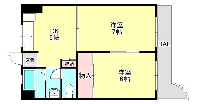 コンフォート六甲道（402） 間取り図画像