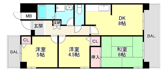 プロスペリテ神戸（607） 間取り図画像