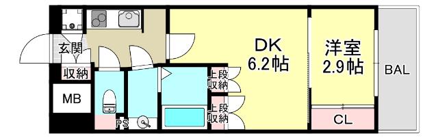 アドバンス三宮ラシュレ（404） 間取り図画像