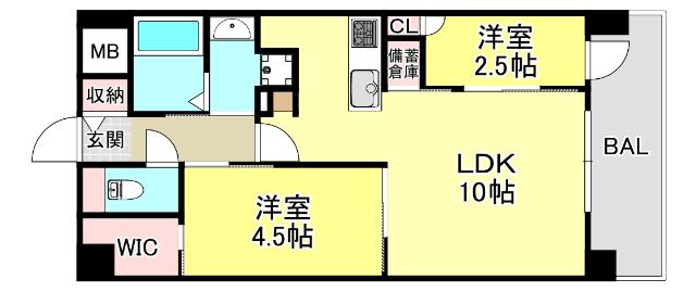 THE SENSE RESIDENCE 甲南山手（201） 間取り図画像