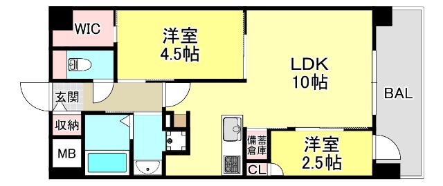 THE SENSE RESIDENCE 甲南山手（203） 間取り図画像