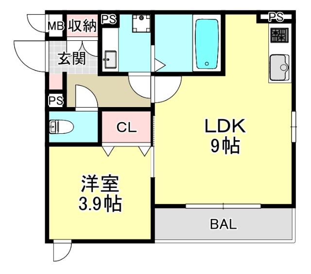 ＳＨＩＮＫＯＢＥ　ＣＯＬＮ（203） 間取り図画像