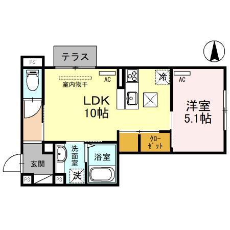 D-room WEST PARK 西宮北口（101） 間取り図画像