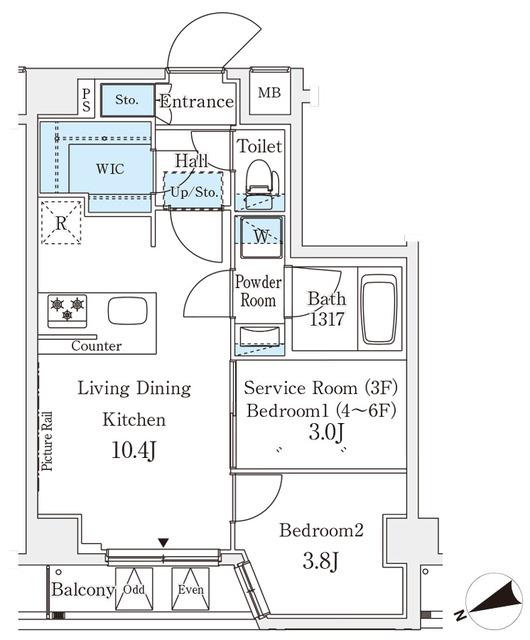 アジールコート山手動坂（603） 間取り図画像
