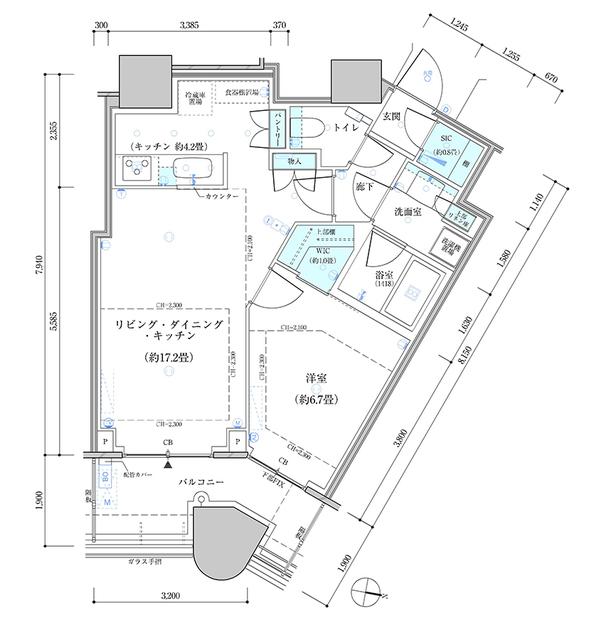 パークタワー勝どき　サウス棟（1819） 間取り図画像