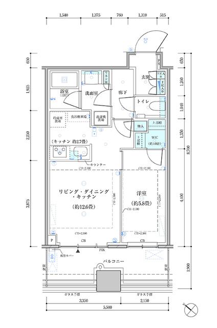 パークタワー勝どき　サウス棟（823） 間取り図画像