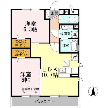 エクセルハイム　Ⅰ（201） 間取り図画像