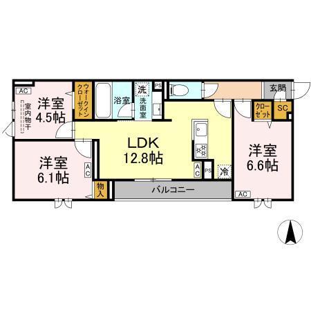 セレスティア西加平（201） 間取り図画像