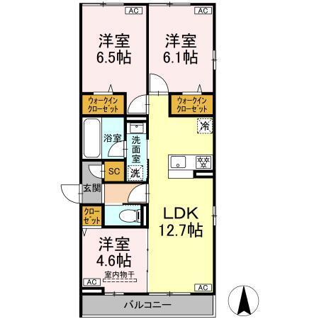 セレスティア西加平（204） 間取り図画像