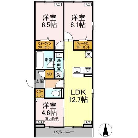 セレスティア西加平（304） 間取り図画像