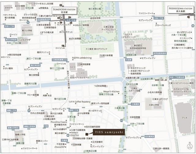 タイズ住吉（301） 地形図・案内図