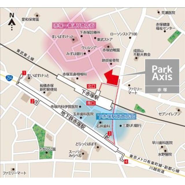 パークアクシス赤塚（801） 地形図・案内図