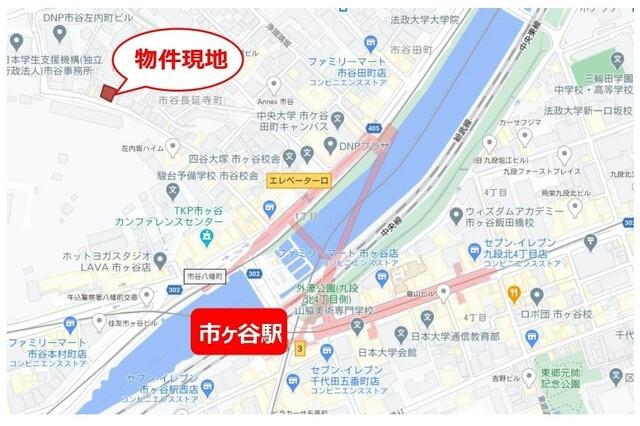 パークアクシス市谷左内町（301） 地形図・案内図
