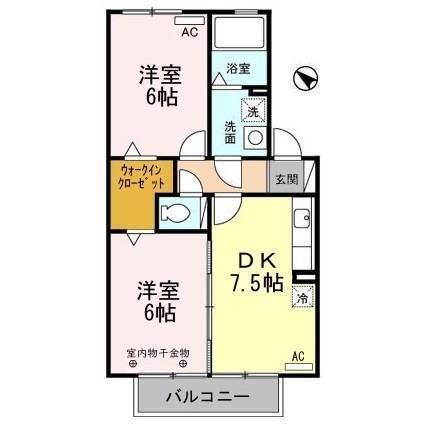 ローズコート平清水　Ｂ（203） 間取り図画像