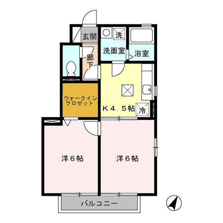 セジュール・リバーサイド　弐番館（101） 間取り図画像