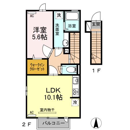 モアリエ Ⅴ号館（205） 間取り図画像