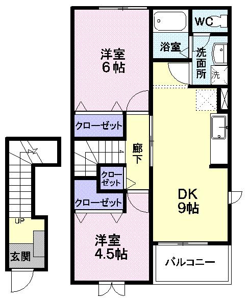 アンソレイエ（203） 間取り図画像