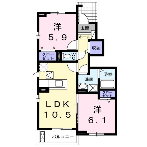 フォ−リ−フ・クロ−バ−（102） 間取り図画像