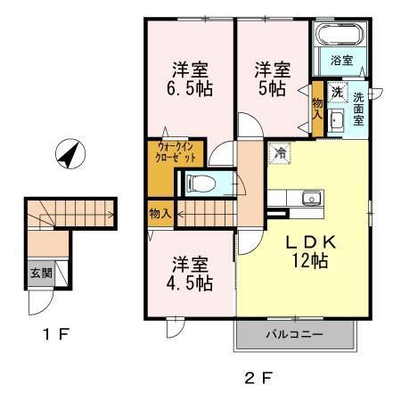 ライスフィールド　ハピネス　A（205） 間取り図画像