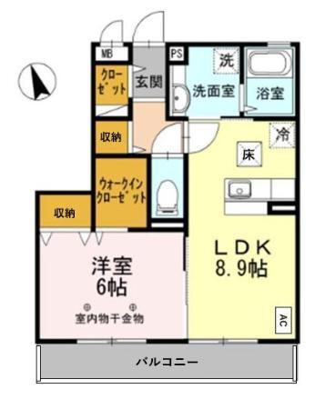 ミルフルール　Ⅱ（102） 間取り図画像