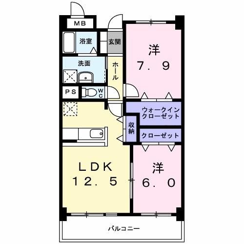 桜並木パークマンション（602） 間取り図画像
