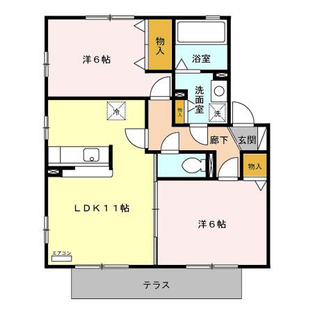リビングタウン大和南　Ｃ（102） 間取り図画像
