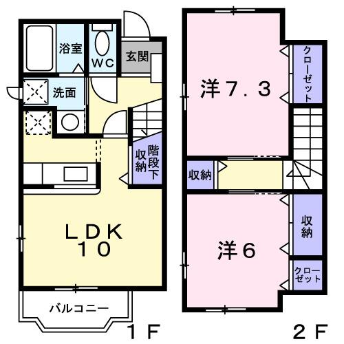 ラ・セラ・ウエストＣ（102） 間取り図画像