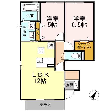 ライスフィールド　ハピネス　A（101） 間取り図画像