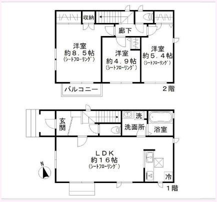 Ａｕｒａ（B） 間取り図画像