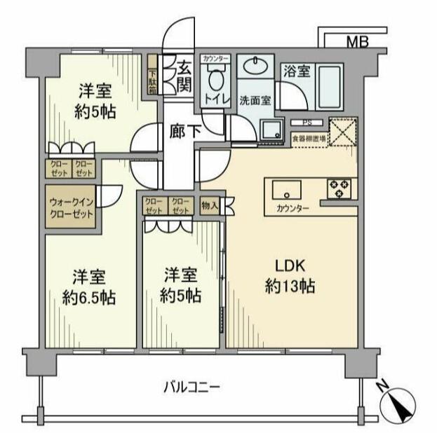 サンクレイドルさがみ野（411） 間取り図画像