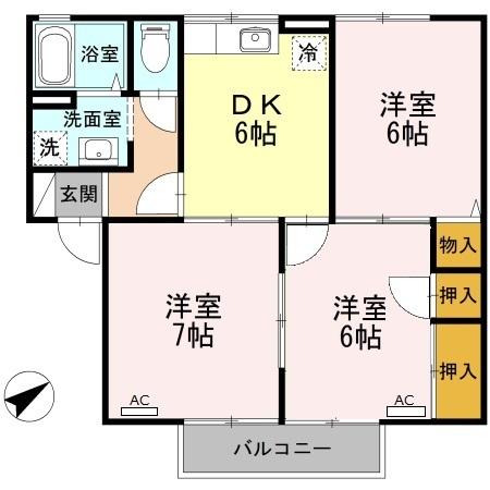 マロンハイツAB（B202） 間取り図画像