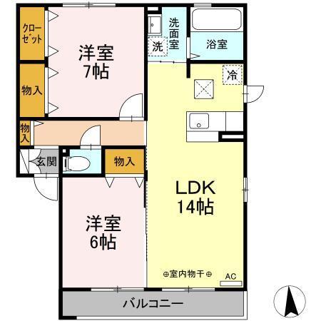 リジェールDonDonＢ（102） 間取り図画像