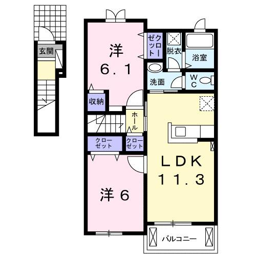 アニバーサリーサプライズハウス（201） 間取り図画像