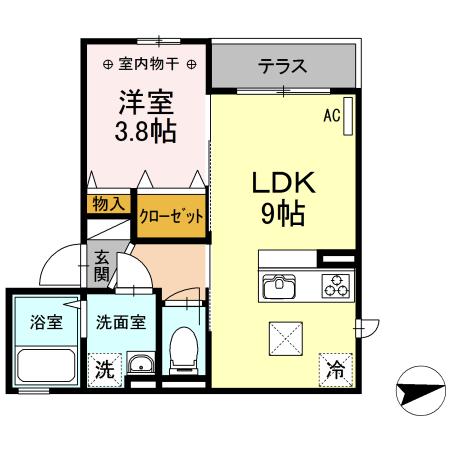 D'ivertente(ﾃﾞｨﾍﾞﾙﾃﾝﾃ)（101） 間取り図画像