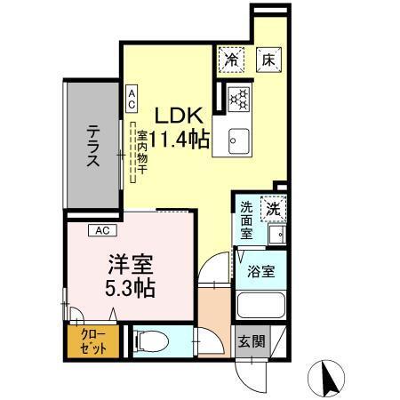 D'Bless横濱赤門通り（101） 間取り図画像