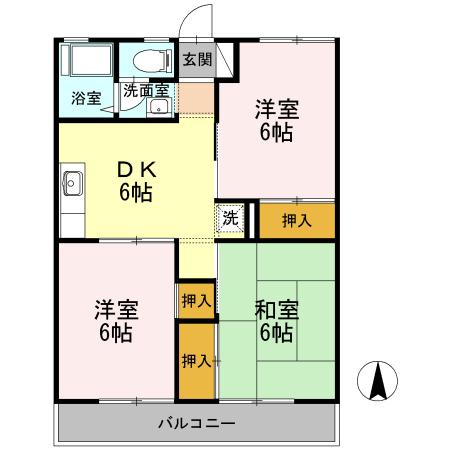 パストラル川井（202） 間取り図画像