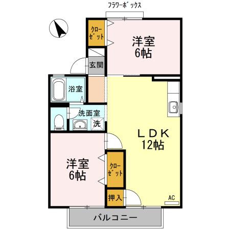 グレープ・シュライン　K（201） 間取り図画像