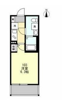 ベイルーム六会日大前（103） 間取り図画像