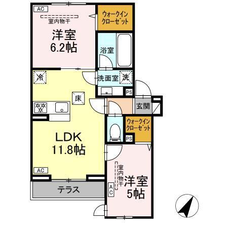 イヴレーア南台（102） 間取り図画像