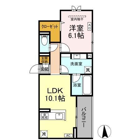 エリシア泉町（201） 間取り図画像