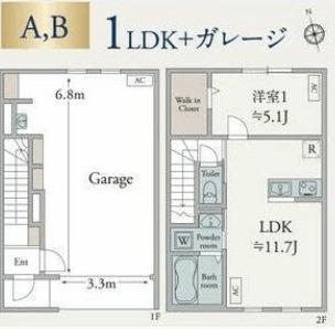 パインズガレージ（B） 間取り図画像