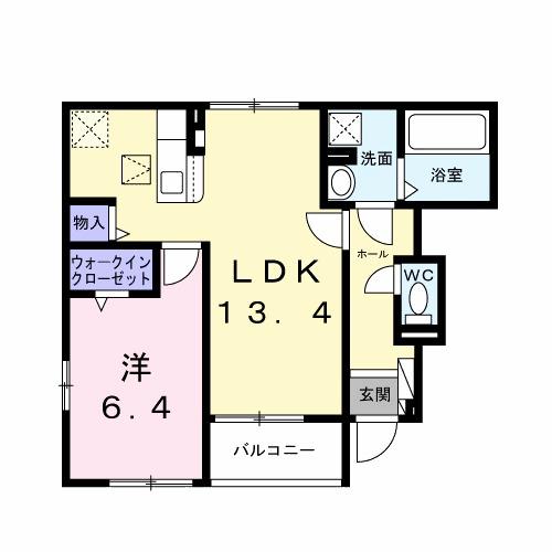 上荻野アパート（101） 間取り図画像