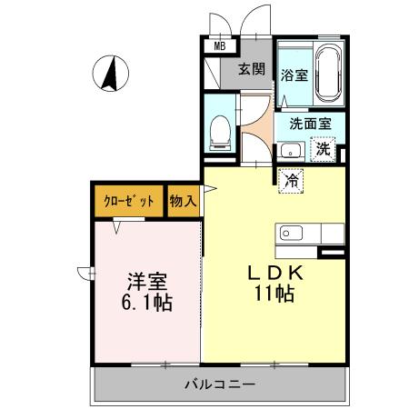 ジュネス中河原（203） 間取り図画像