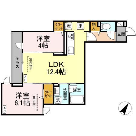 ドムスクレスト相模大野（102） 間取り図画像