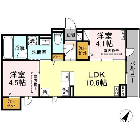 ドムスクレスト相模大野（201） 間取り図画像