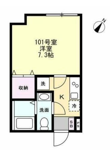 ベイルーム六会（101） 間取り図画像